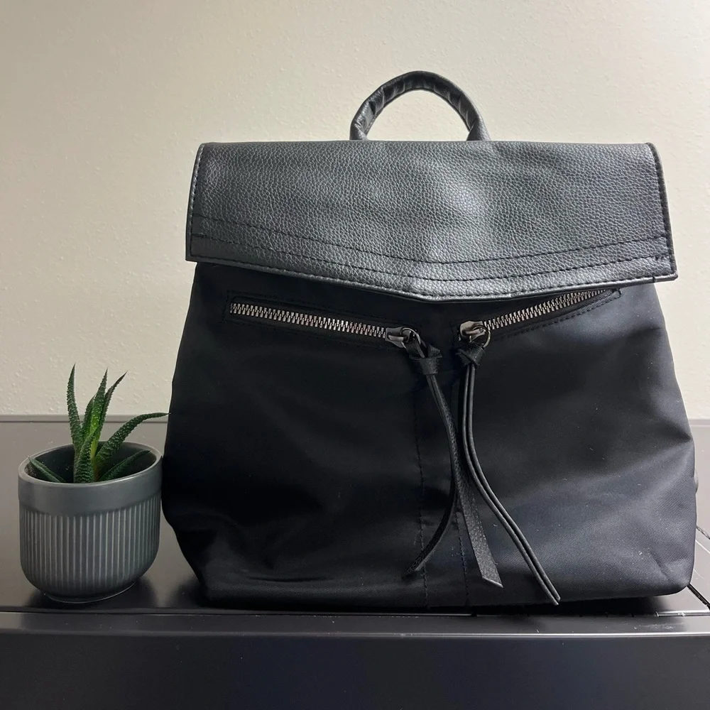 Botkier New York Mini Trigger Backpack Black Faux Leather